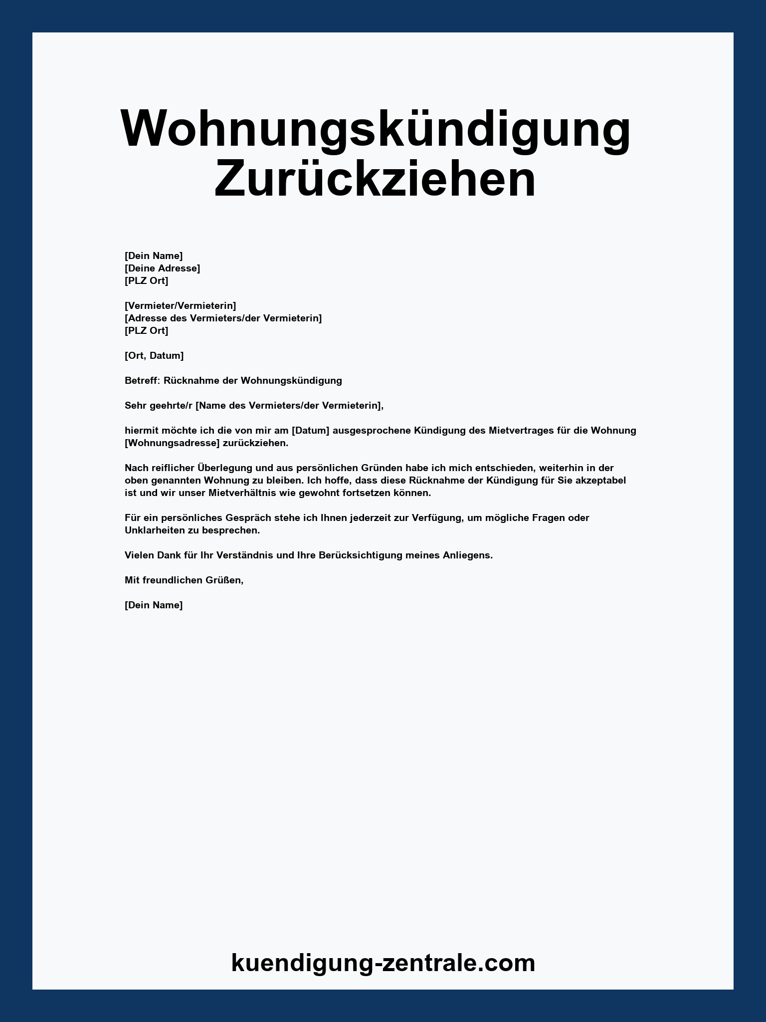 Luxus Kundigung Zuruckziehen Vorlage Bilder